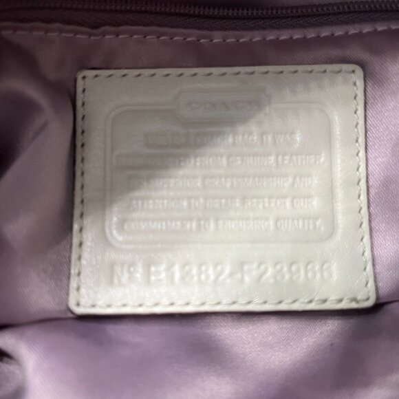 COACH Ashley Gathered White Oak Leather Satchel/Shoulder Bag F23966 - Picture 9 of 9